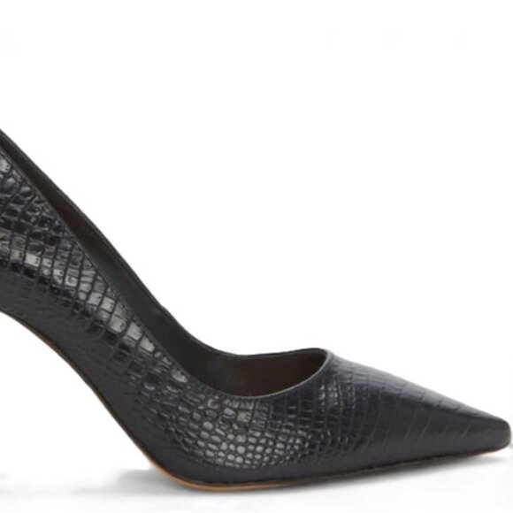 Vince Camuto Avaden Black Crocodile Pumps, 7 - Picture 3 of 12